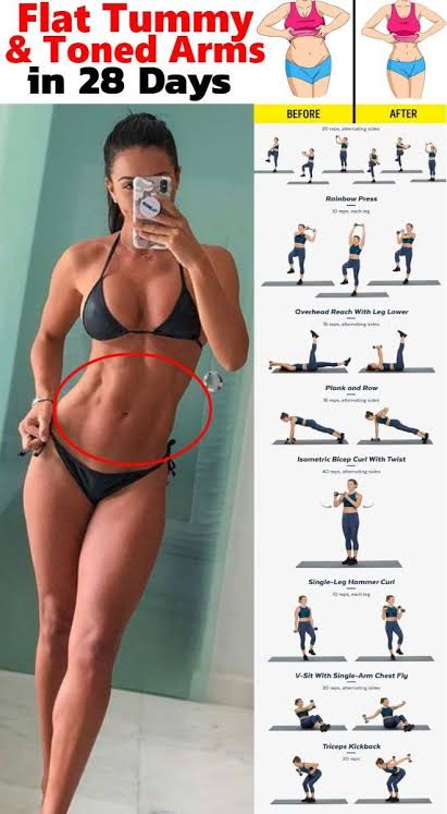 flat belly and toned arms workout