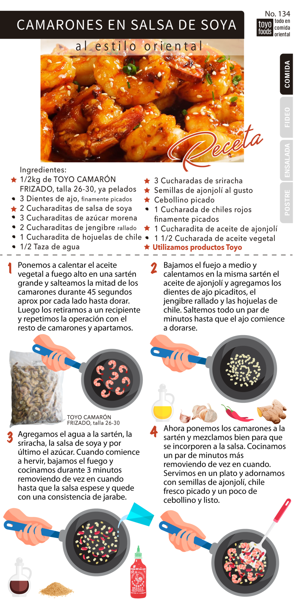 CAMARONES EN SALSA DE SOYA